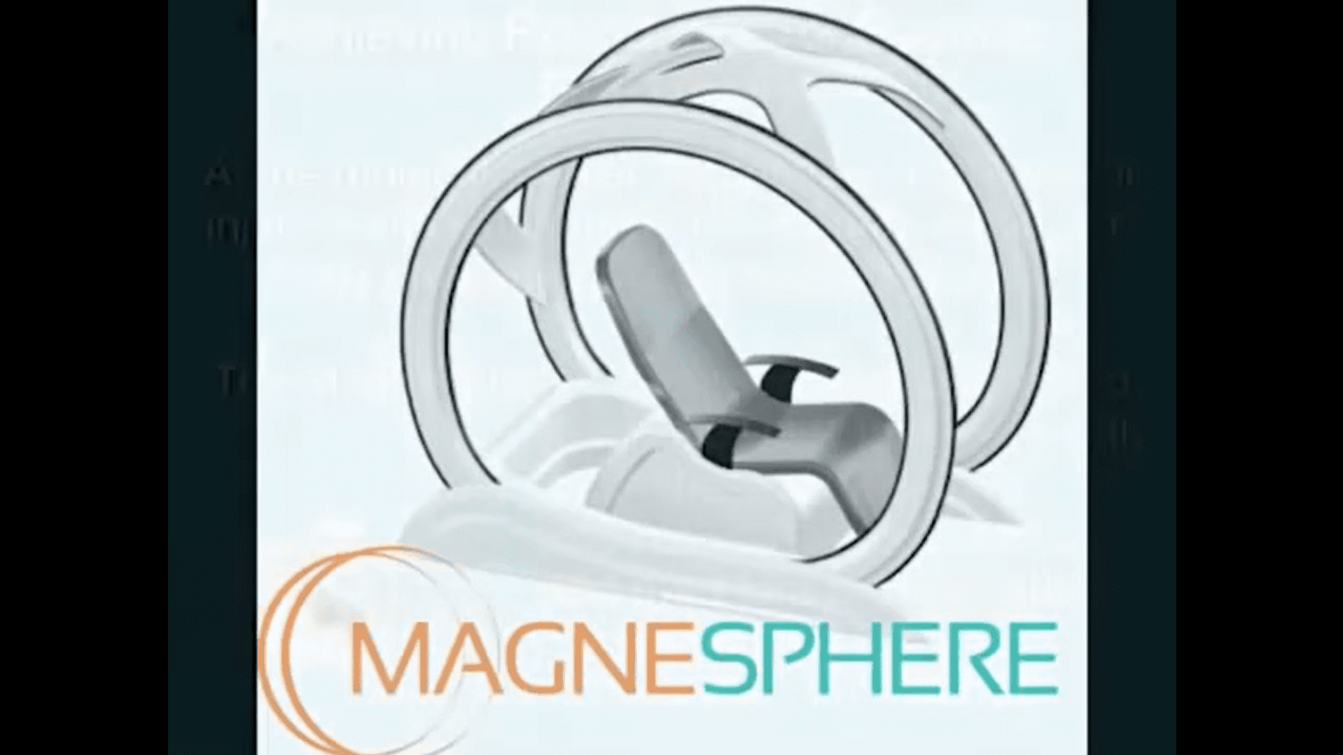 Futuristic chair within circular frame design.